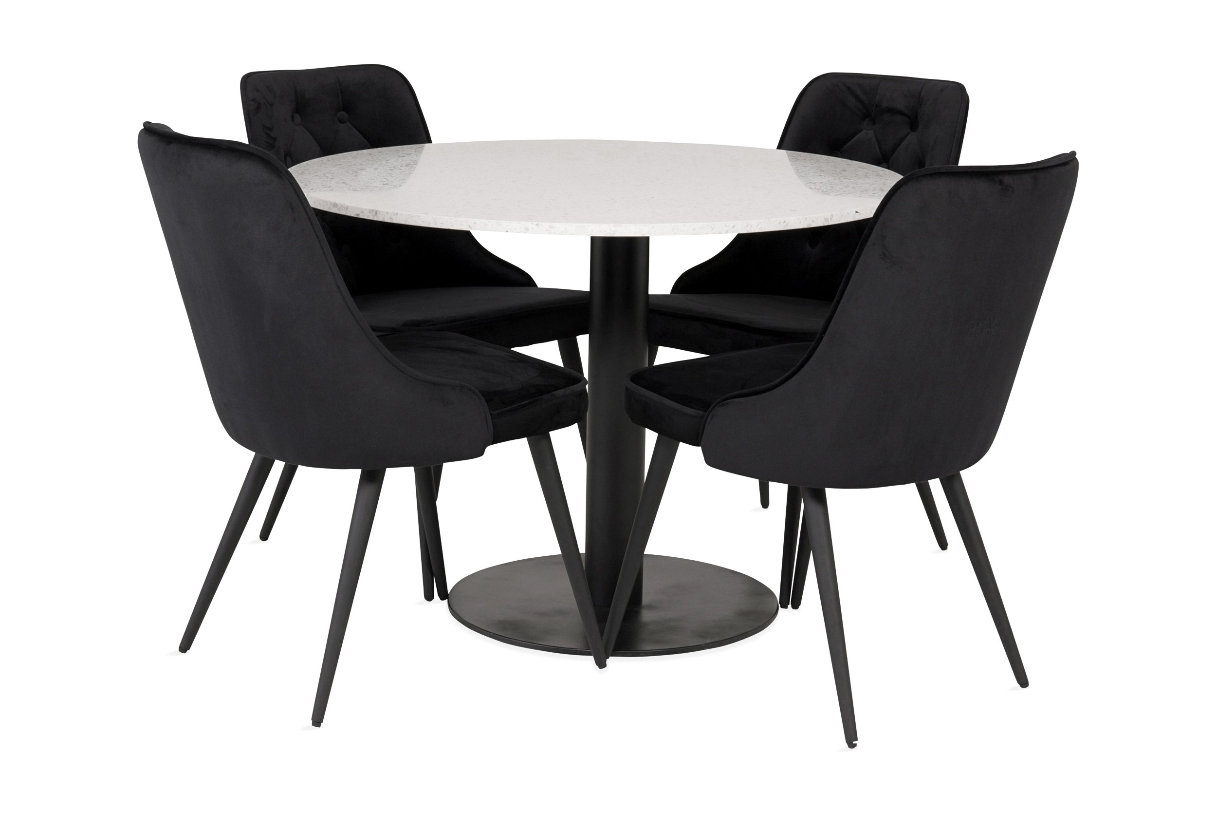 Ruokailuryhmä Wivece 4 Chantor Luxury Velvet tuolia -