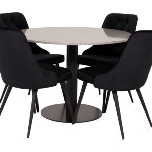 Ruokailuryhmä Chantor 106 cm 4 Chantor Luxury Velvet tuolia -