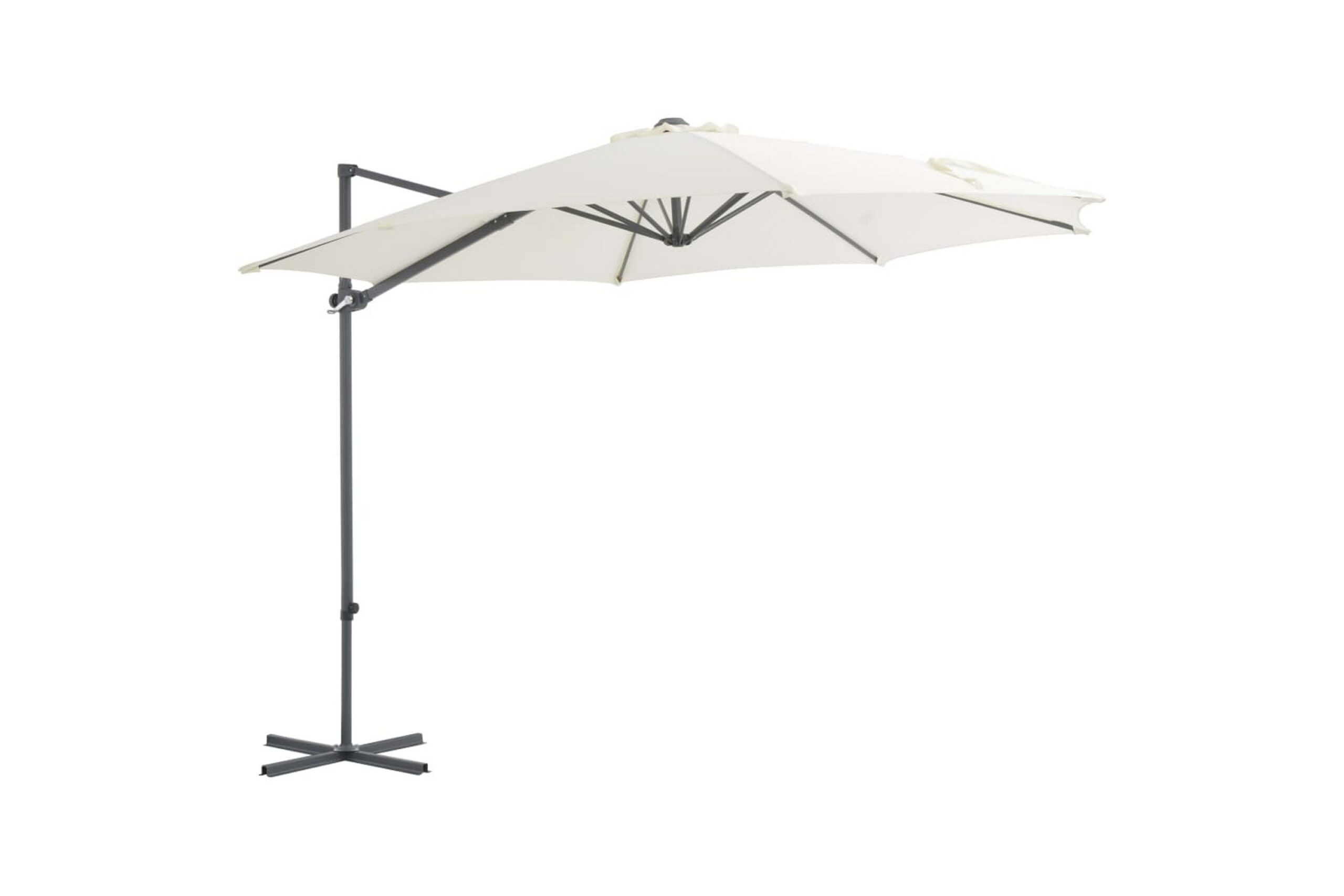 Riippuva aurinkovarjo teräspylväällä 300 cm hiekka - Beige
