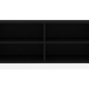 TV-taso rullapyörillä musta 90x35x35 cm lastulevy - Musta