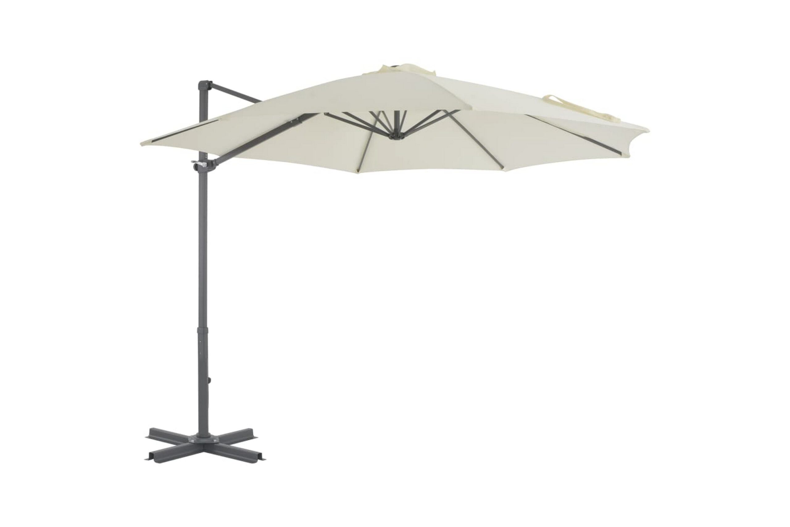 Riippuva aurinkovarjo alumiinipylväällä 300 cm hiekka - Beige