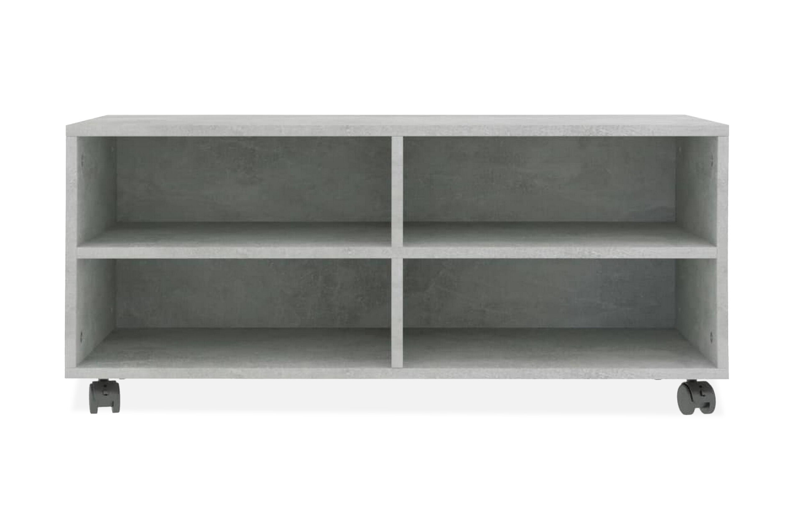 TV-taso rullapyörillä betoninharmaa 90x35x35 cm lastulevy - Harmaa