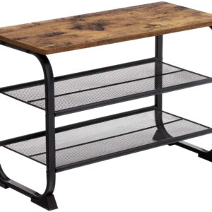 Penkki kenkähyllyllä 66 x 30 x 47,5 cm Industrial style, Vintage ruskea-musta