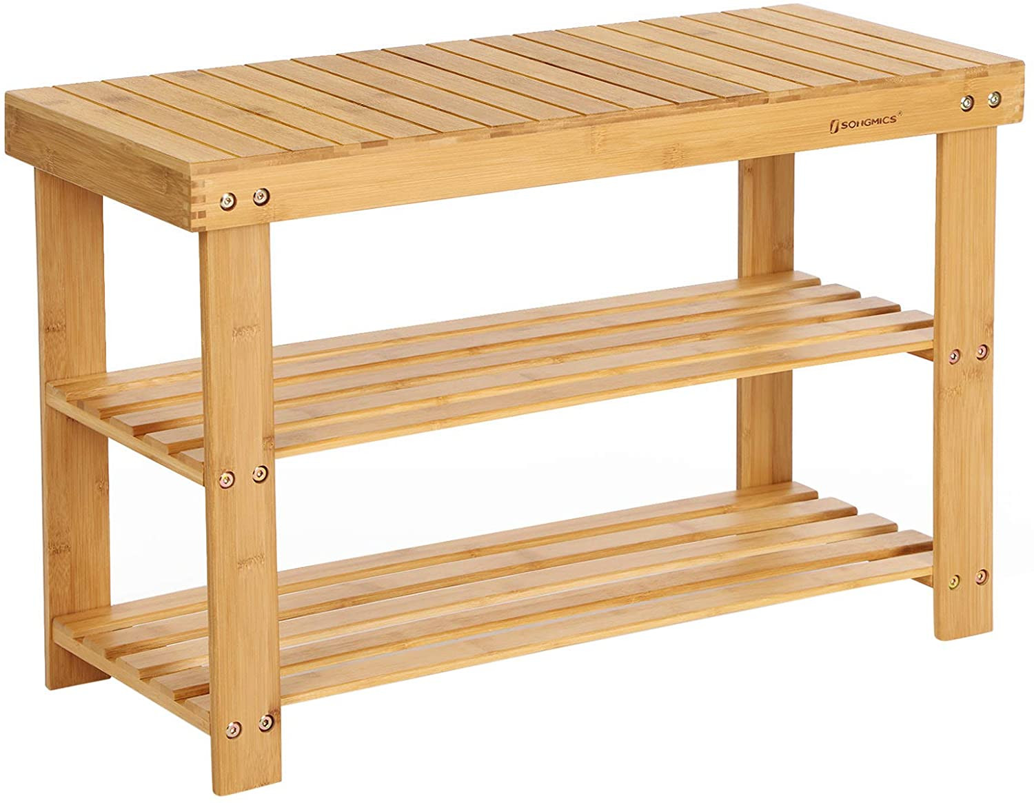 Bambupenkki 2 hyllyllä 70 x 28 x 45 cm