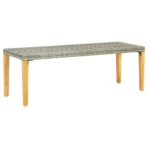 Puutarhapenkki 80 cm polyrottinki harmaa - Harmaa