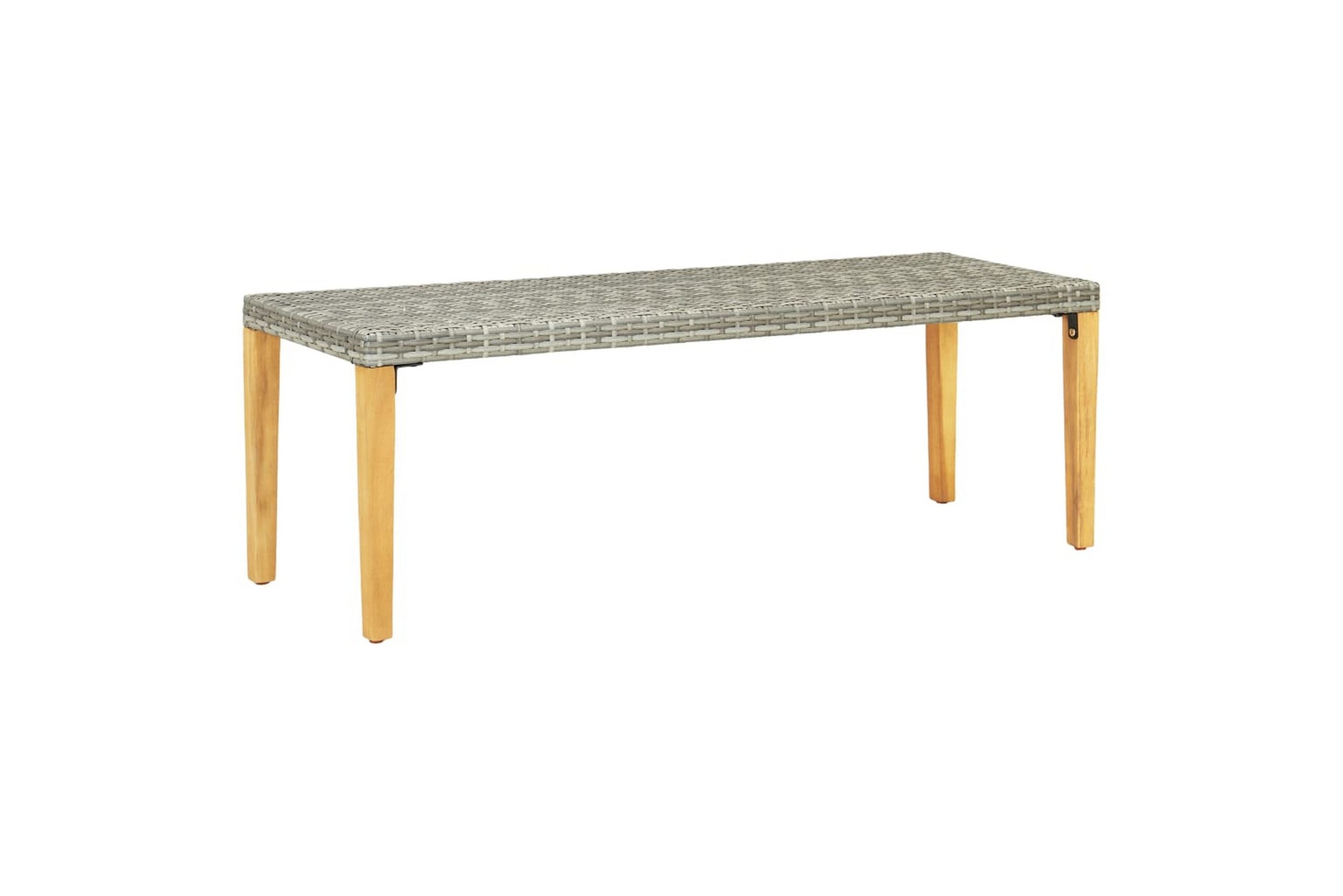 Puutarhapenkki 80 cm polyrottinki harmaa - Harmaa