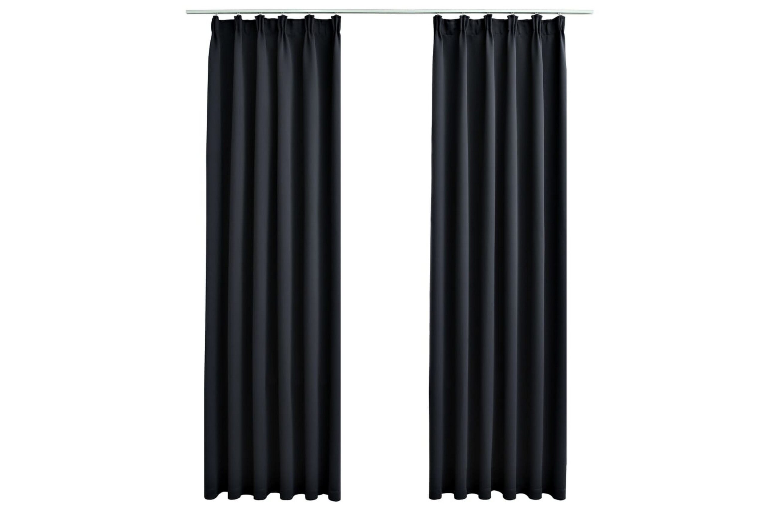 Pimennysverhot koukuilla 2 kpl musta 140x225 cm - Musta