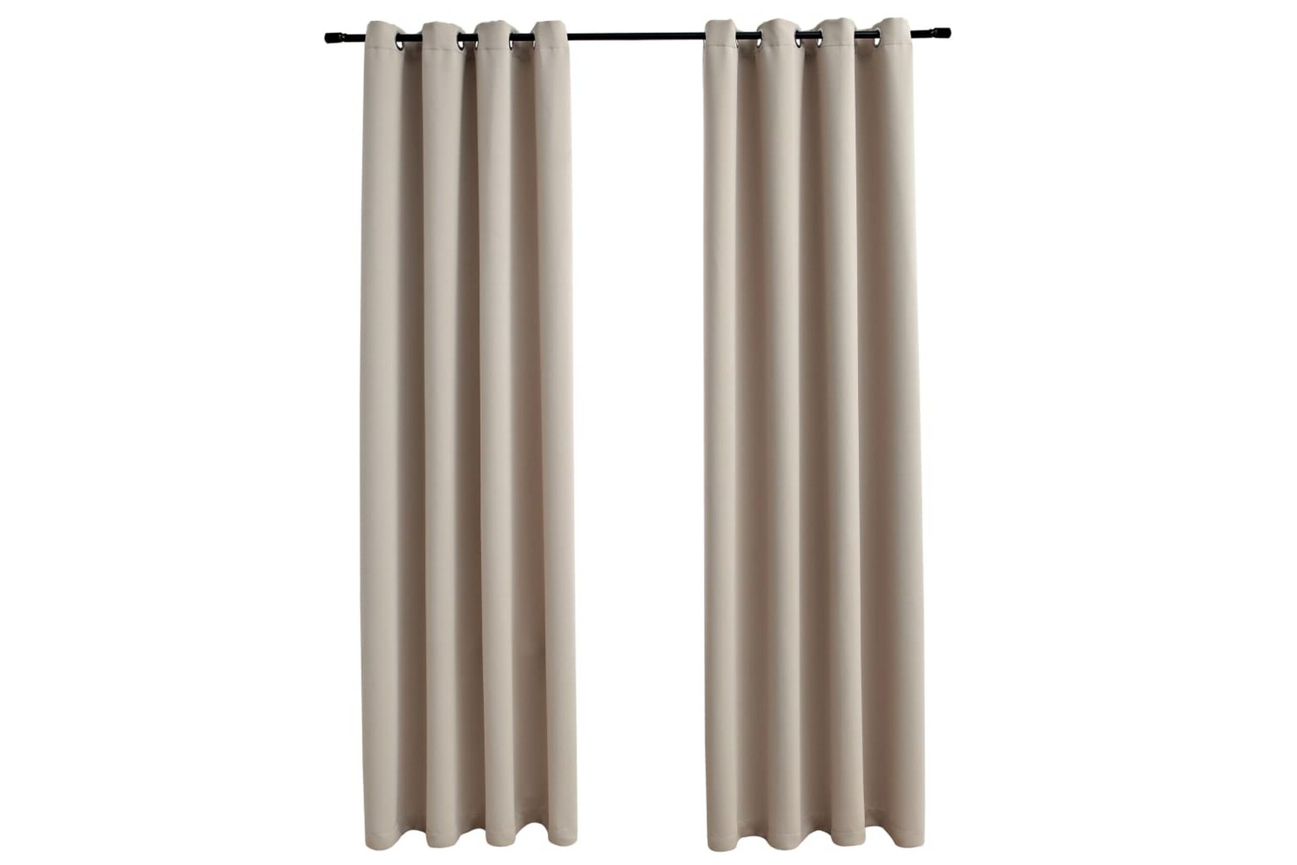 Pimennysverhot metallirenkailla 2 kpl beige 140x175 cm - Beige
