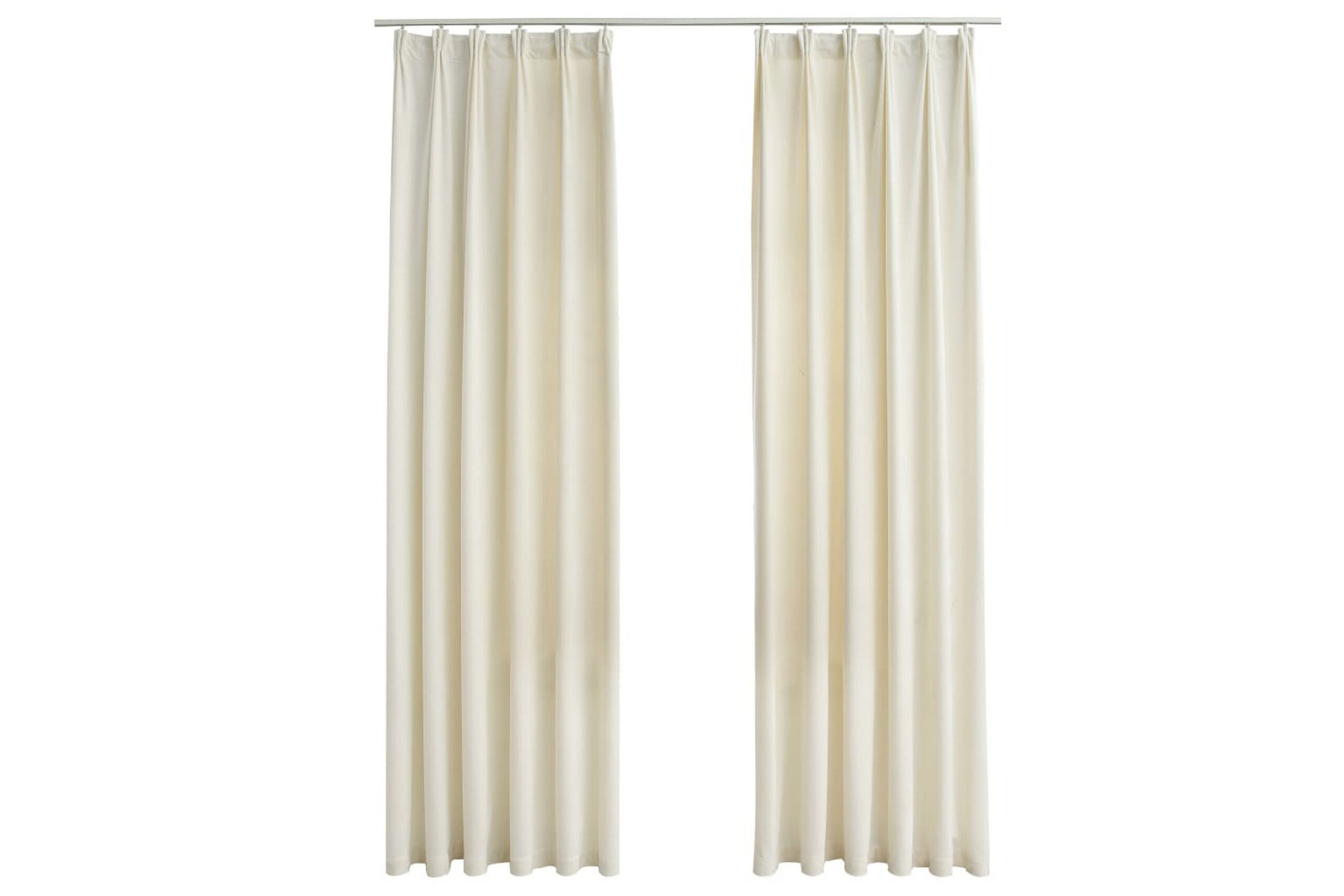 Pimennysverhot koukuilla 2 kpl sametti kerma 140x175 cm - Kerma