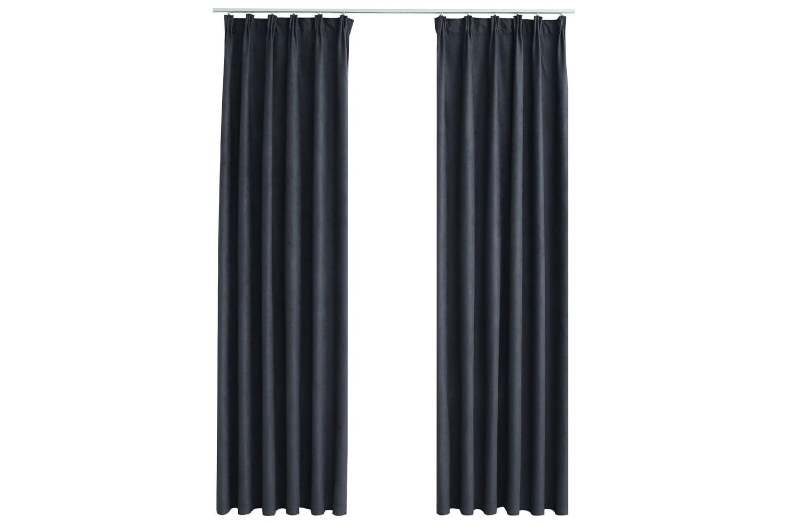 Pimennysverhot koukuilla 2 kpl antrasiitti 140x175 cm - Harmaa