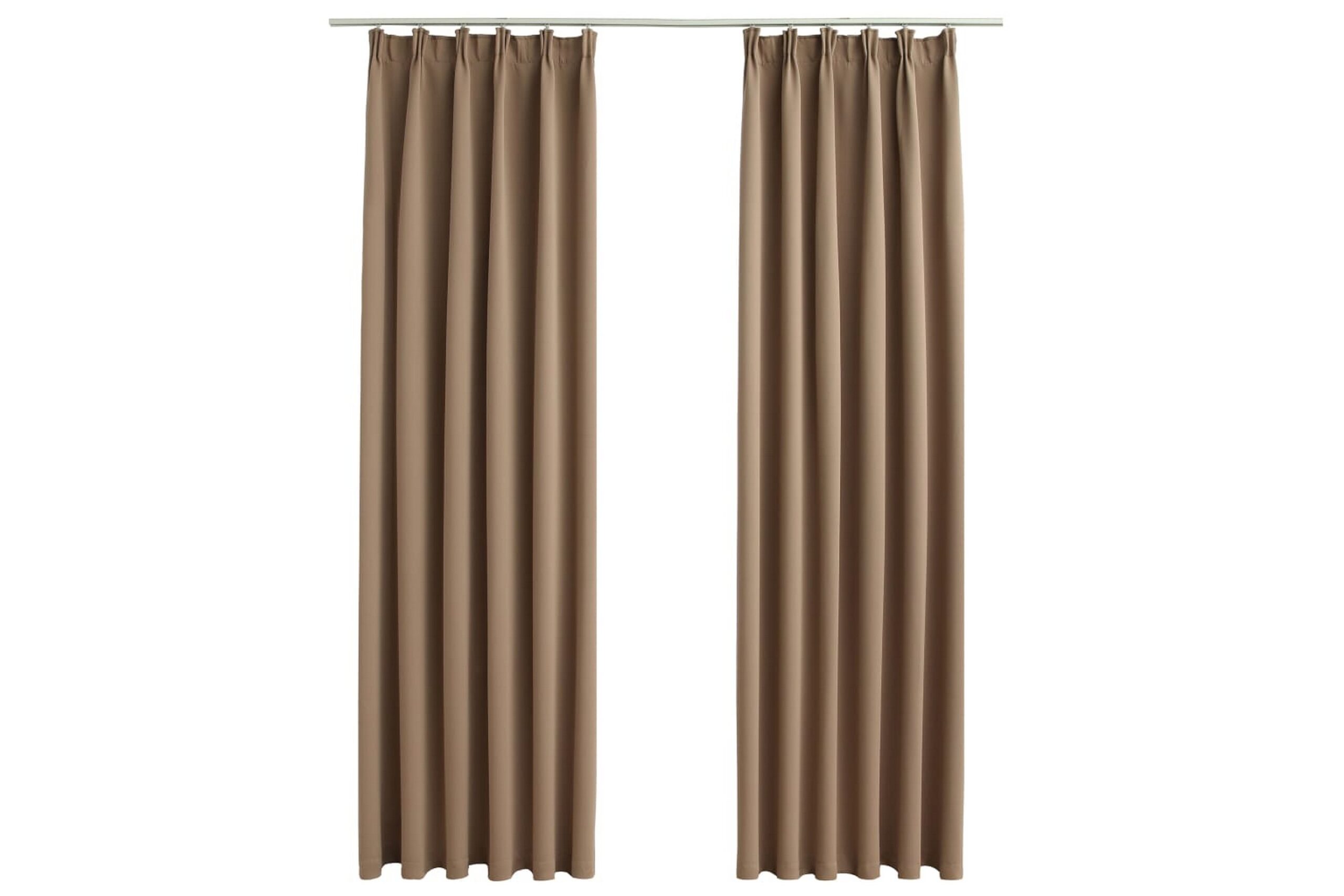 Pimennysverhot koukuilla 2 kpl ruskeanharmaa 140x225 cm - Taupe