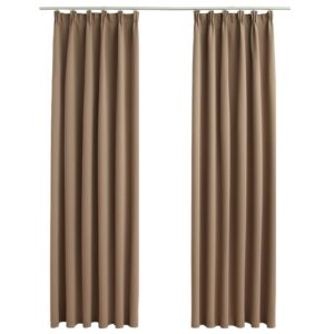 Pimennysverhot koukuilla 2 kpl ruskeanharmaa 140x175 cm - Ruskea