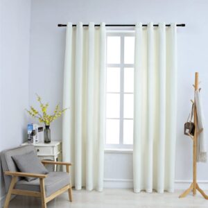 Pimennysverhot renkailla 2 kpl sametti kerma 140x175 cm - Kerma