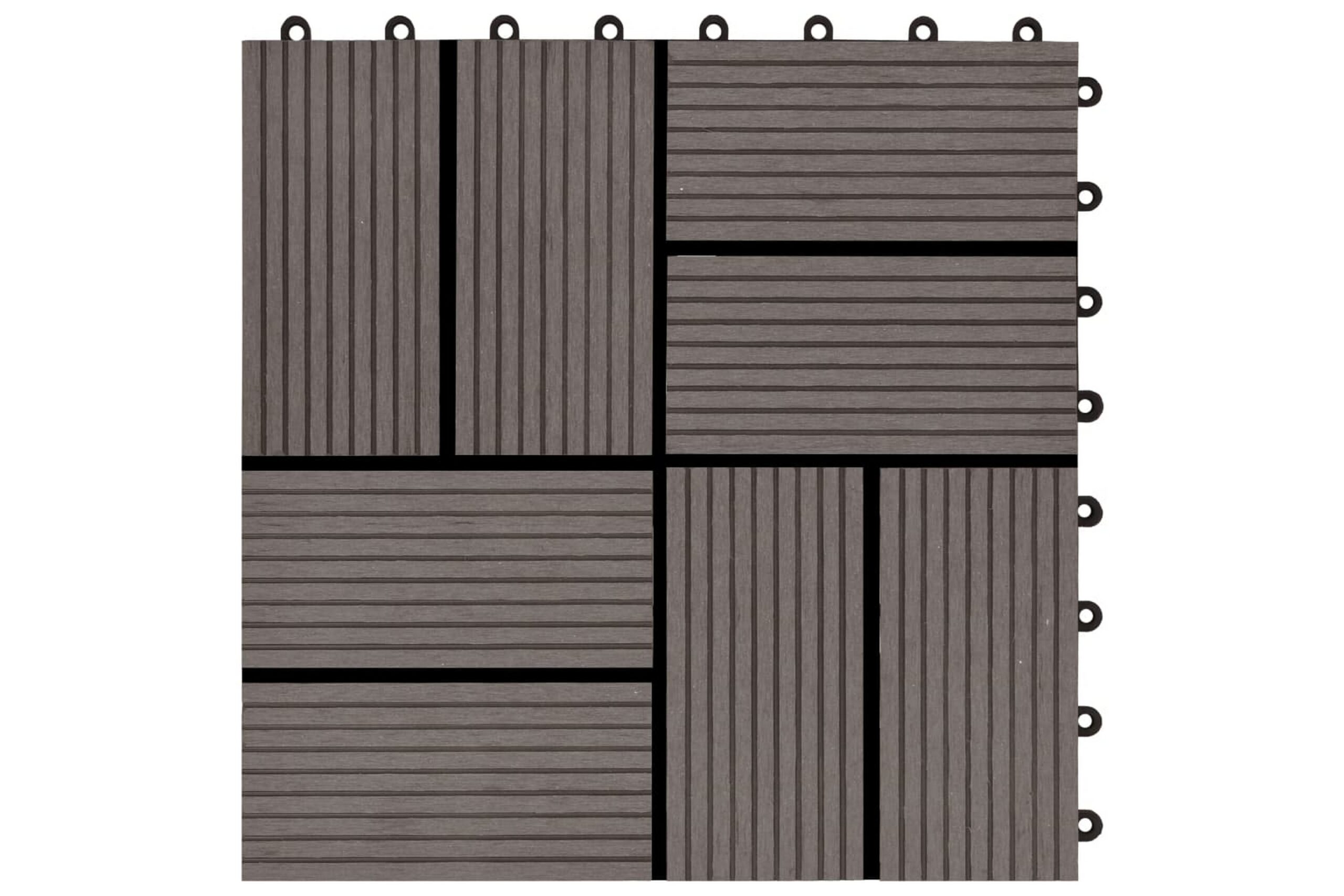 Lattialaatat 22 kpl 30x30cm 2m² puukomposiitti tummanruskea - Ruskea