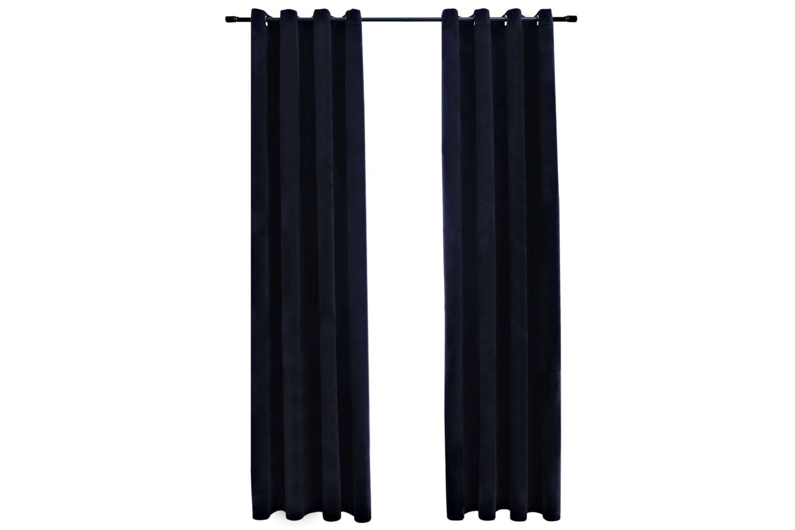 Pimennysverhot renkailla 2 kpl sametti musta 140x175 cm - Musta