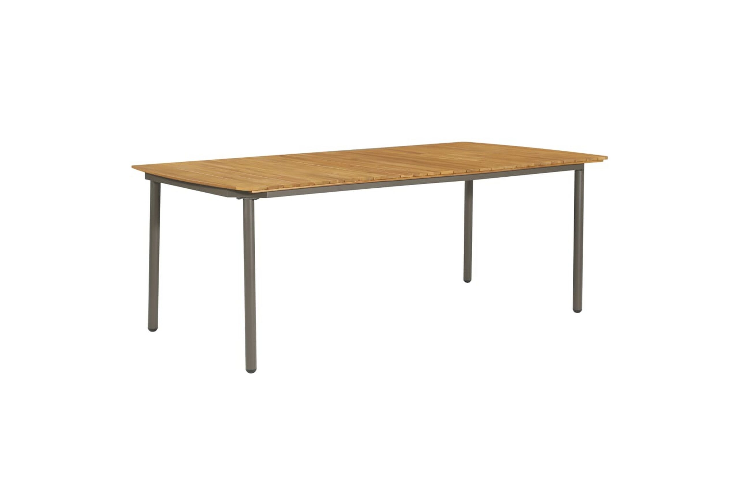 Puutarhapöytä 200x100x72 cm täysi akaasiapuu ja teräs - Ruskea