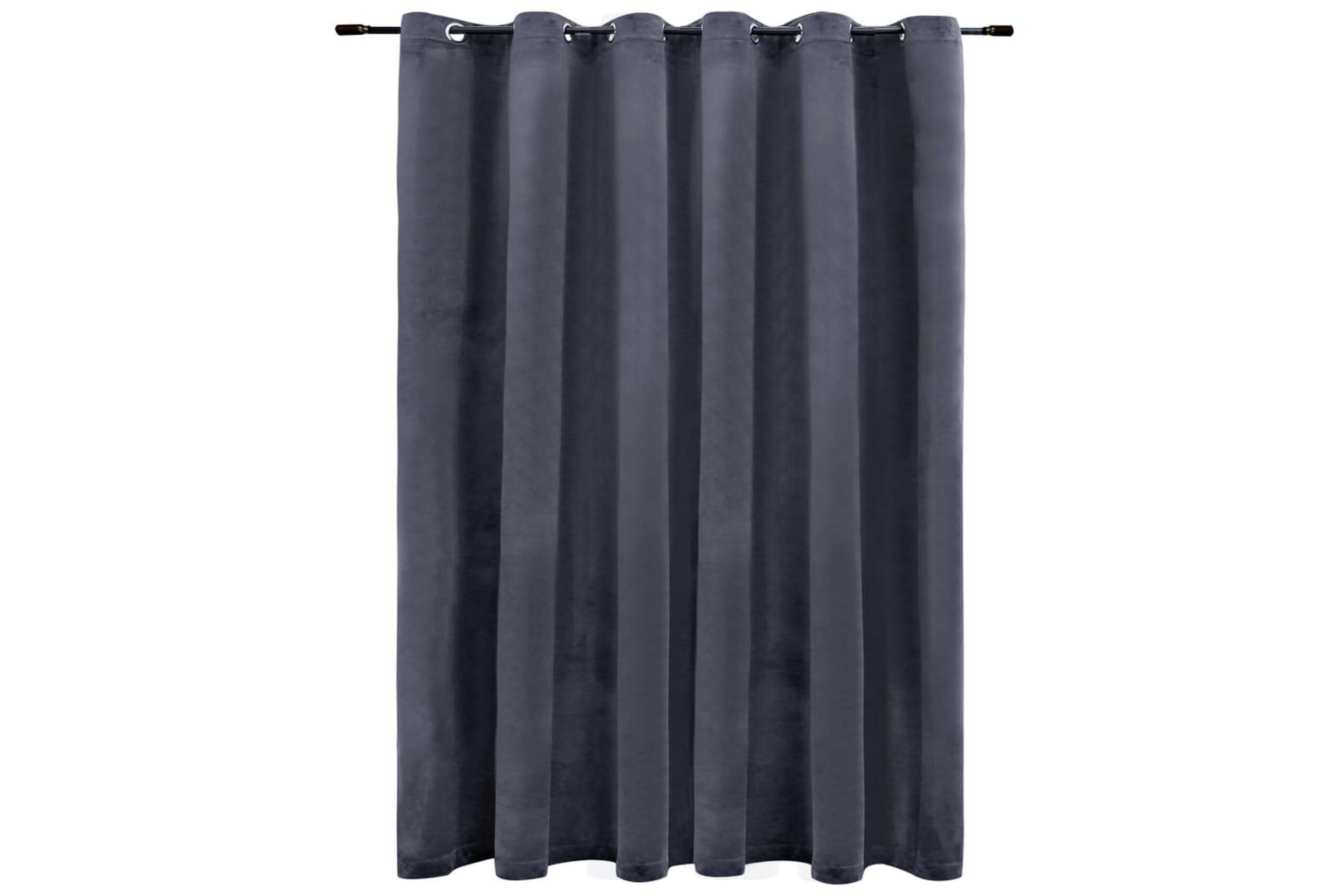 Pimennysverho metallirenkailla sametti antrasiitti 290x245cm - Harmaa