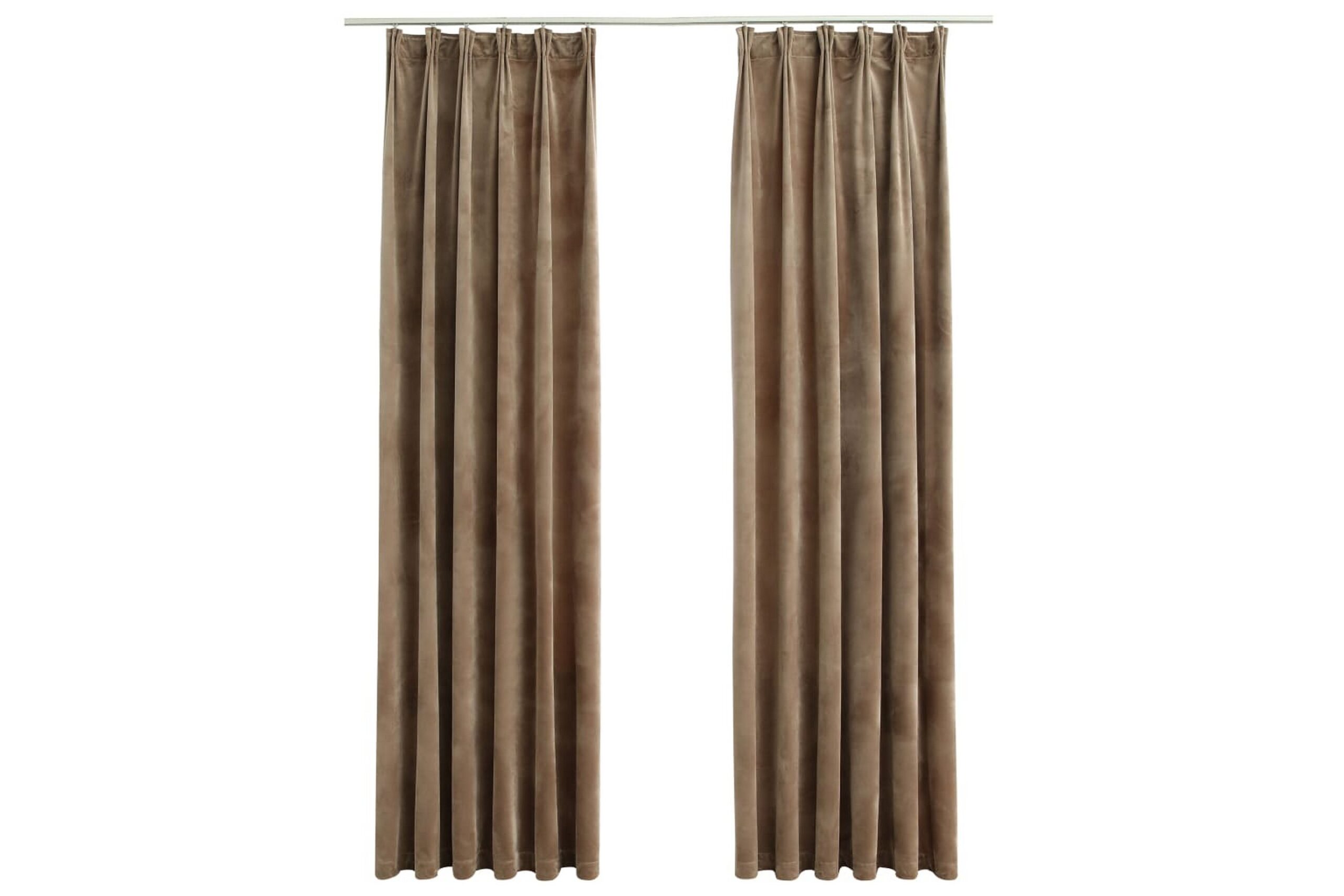 Pimennysverhot koukuilla 2 kpl sametti beige 140x175 cm - Beige