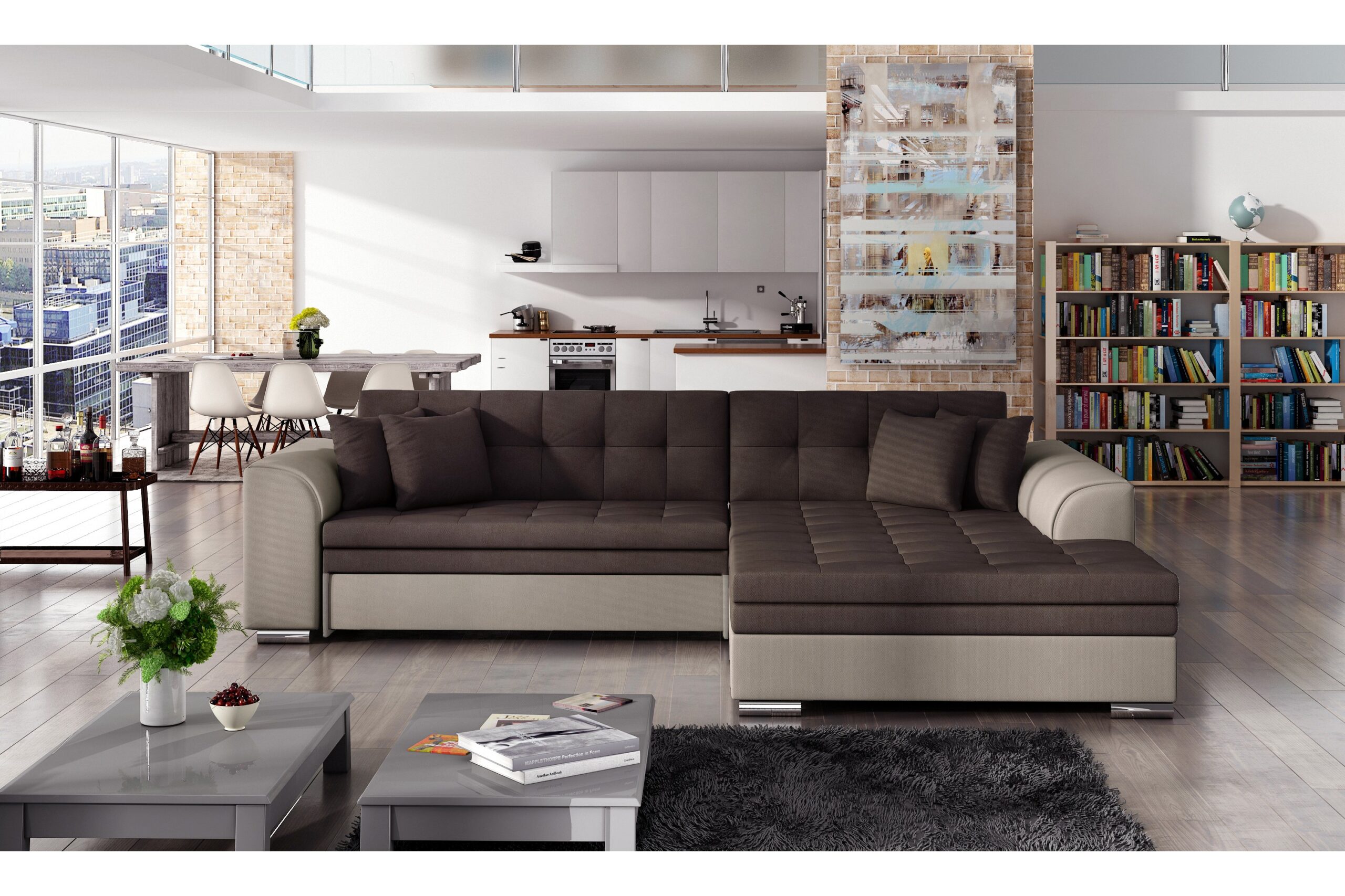 Vuodesohva Castello divaanilla - Ruskea/Beige