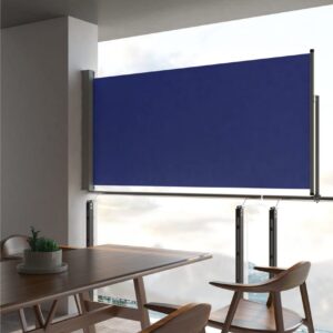 Sisäänvedettävä terassin sivumarkiisi 120x300 cm sininen - Sininen