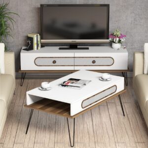 TV-kalustepaketti Amtorp 145 cm - Valkoinen