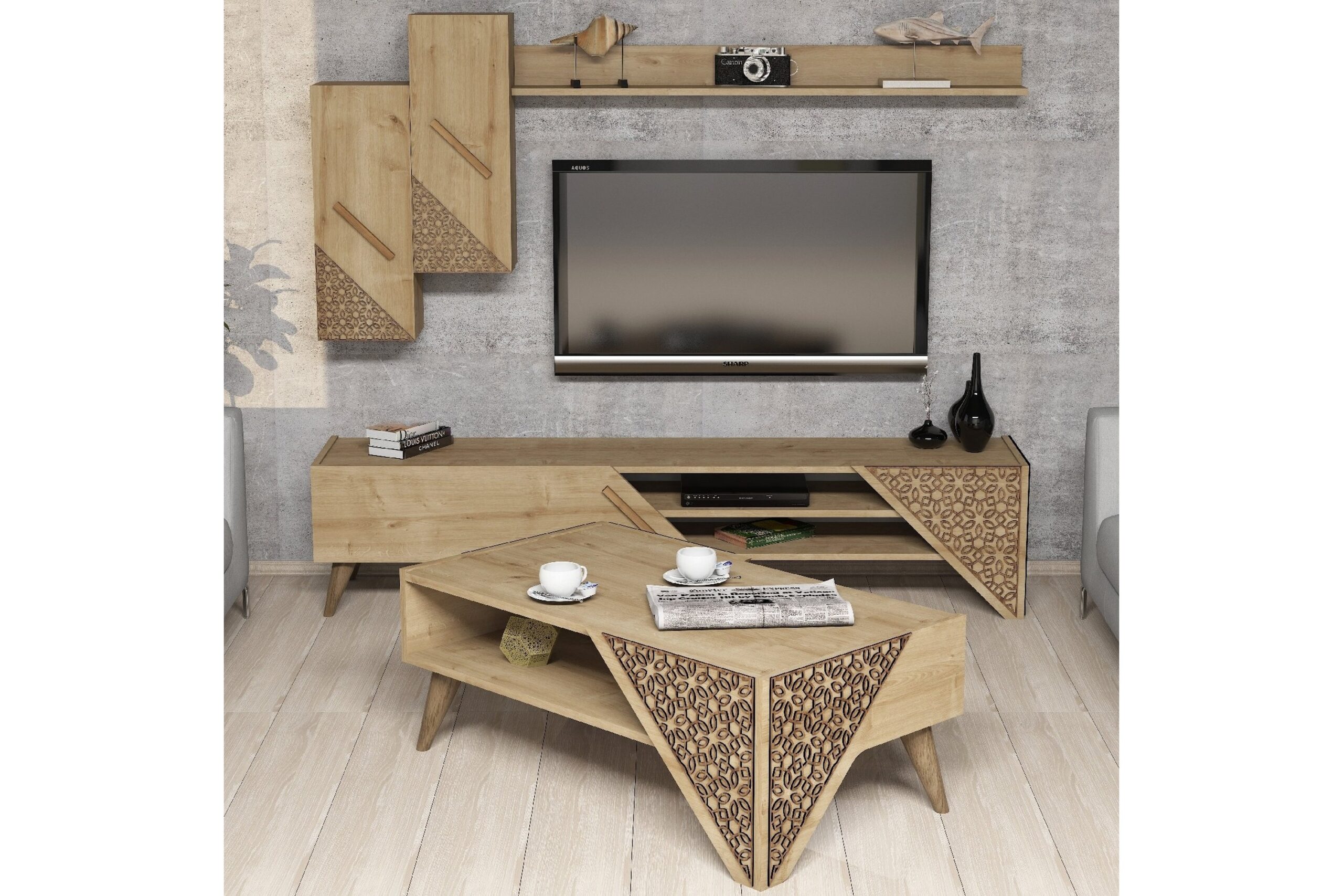 TV-kalustepaketti Amtorp 180 cm - Ruskea