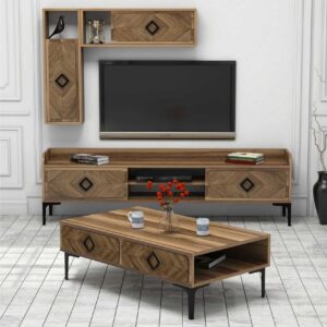 TV-kalustepaketti Amtorp 180 cm - Tummanruskea