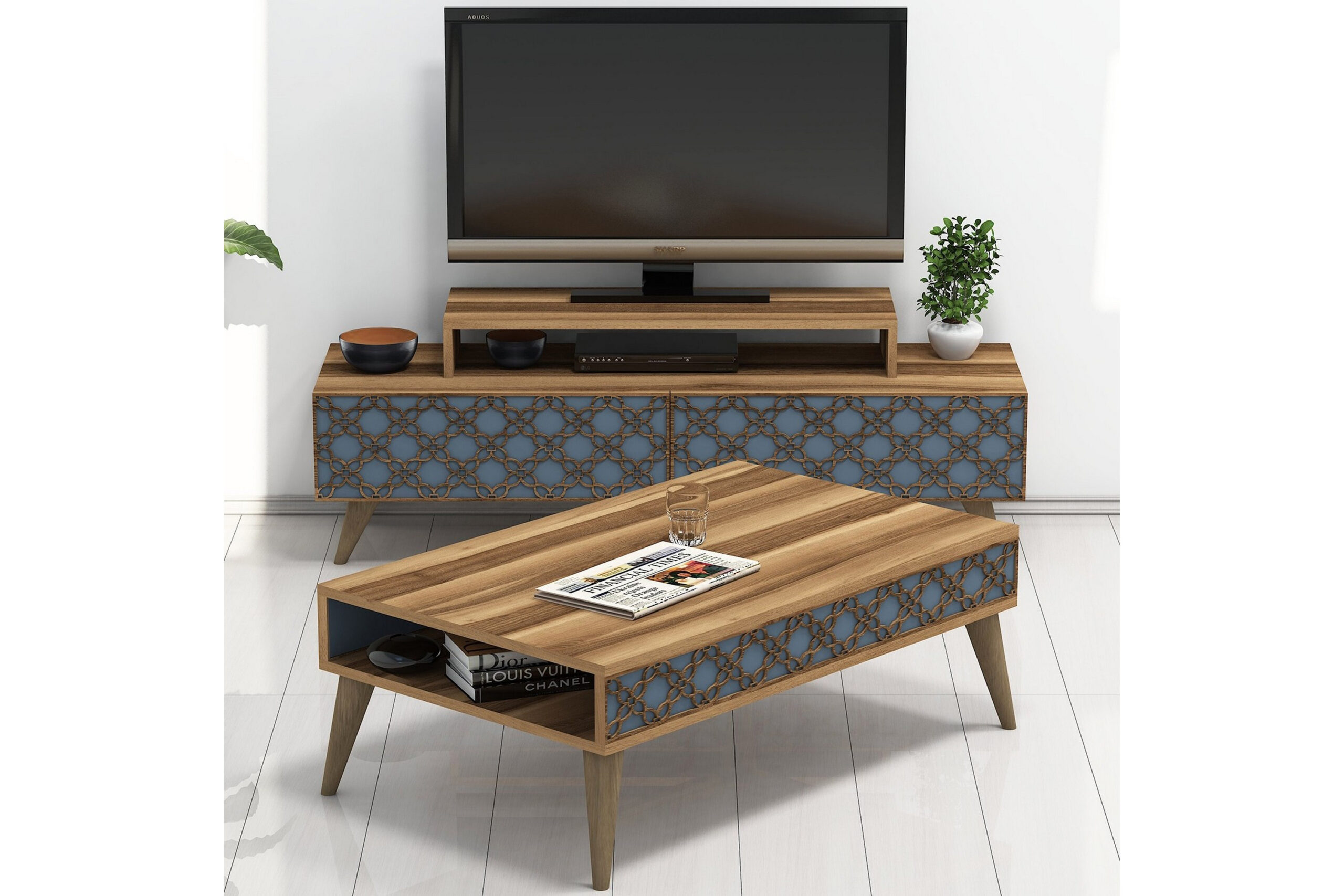 TV-kalustepaketti Amtorp 140 cm - Ruskea
