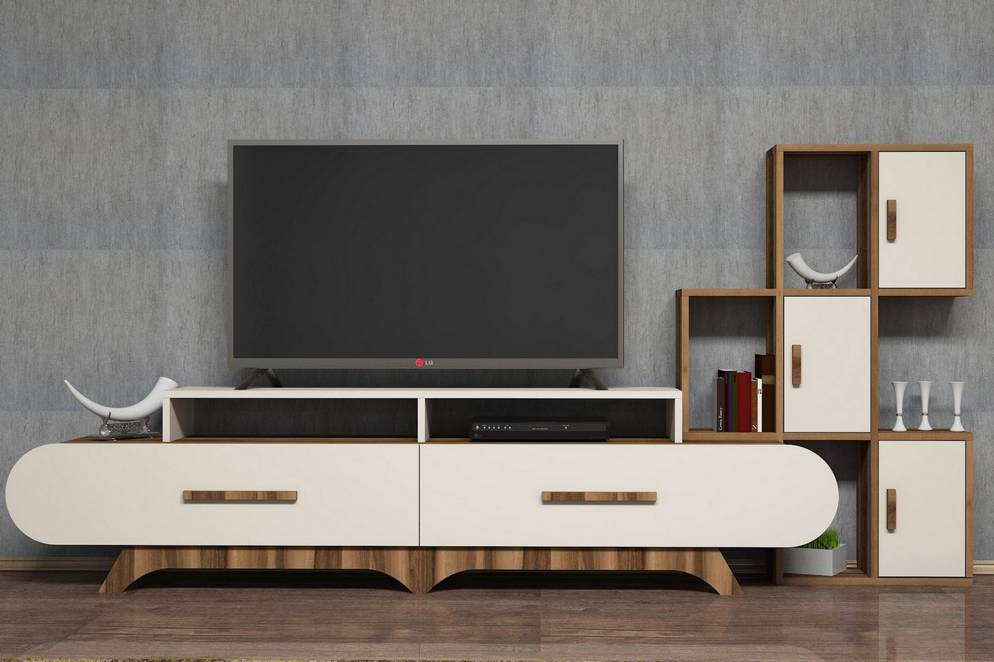 TV-kalustepaketti Amtorp 205 cm - Ruskea