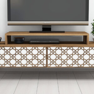 TV-taso Amtorp 140 cm - Ruskea/Valkoinen