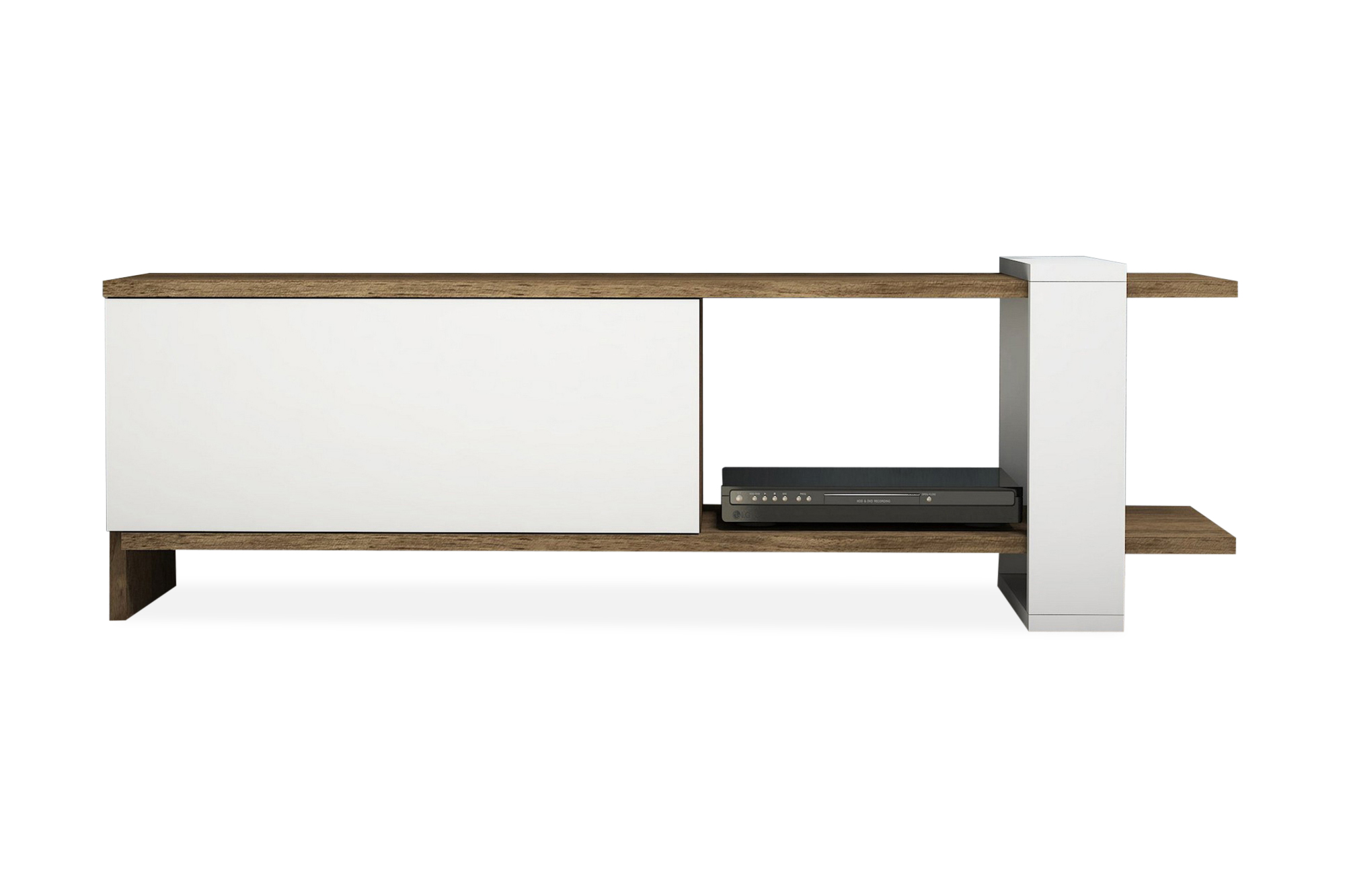 TV-taso Tyrsberget 120 cm - Ruskea/Valkoinen