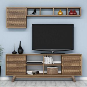 TV-kalustepaketti Amtorp 160 cm - Ruskea/Tammi