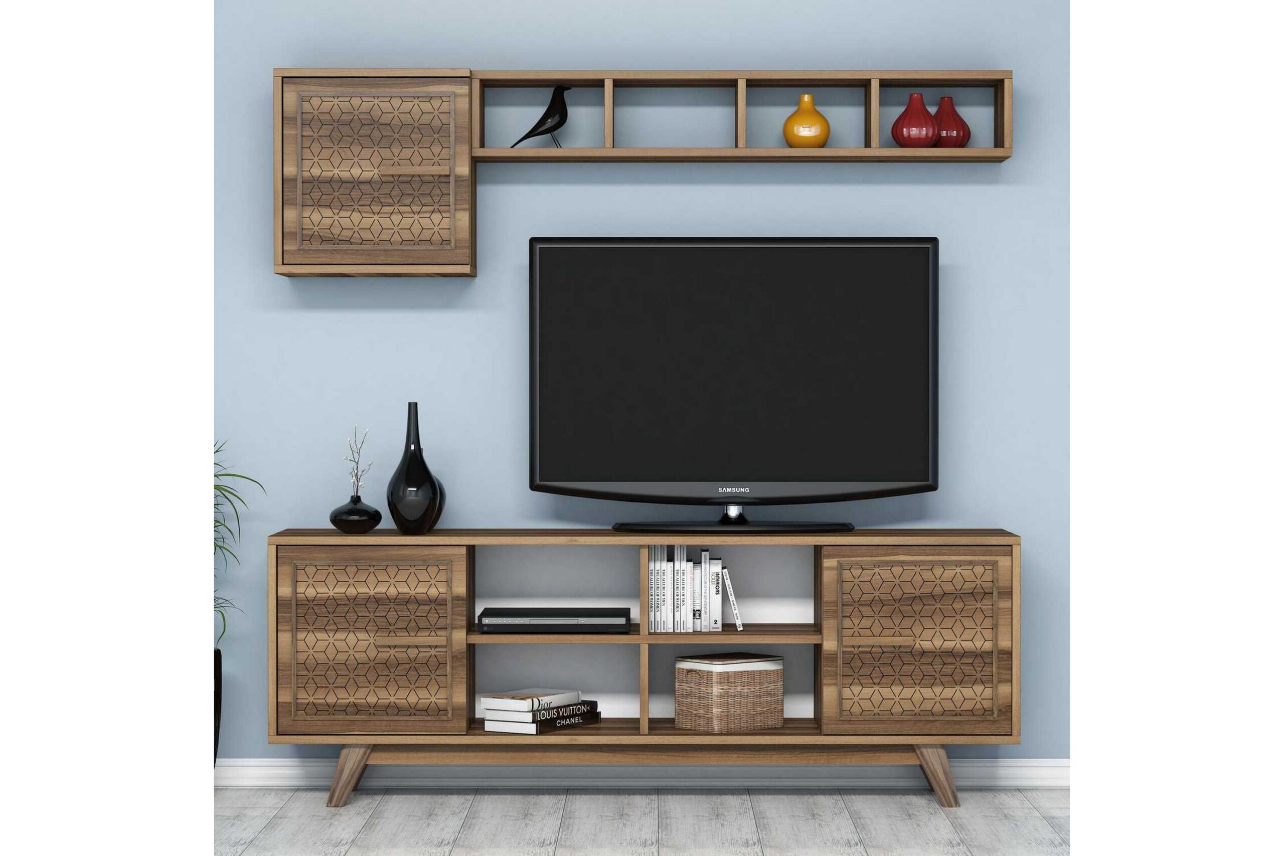 TV-kalustepaketti Amtorp 160 cm - Ruskea/Tammi