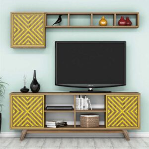 TV-kalustepaketti Amtorp 160 cm - Keltainen