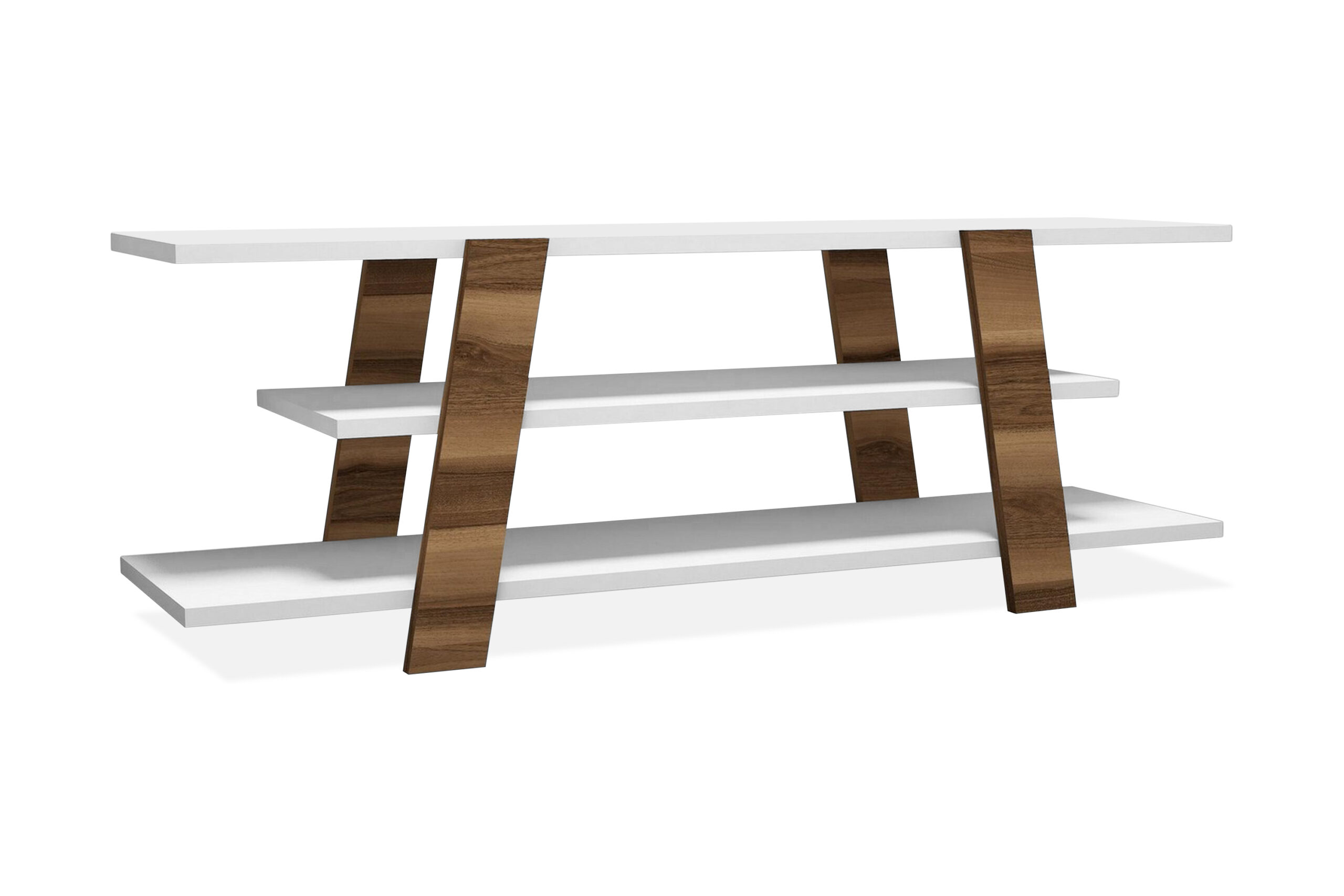 TV-taso Amtorp 120 cm - Ruskea/Valkoinen
