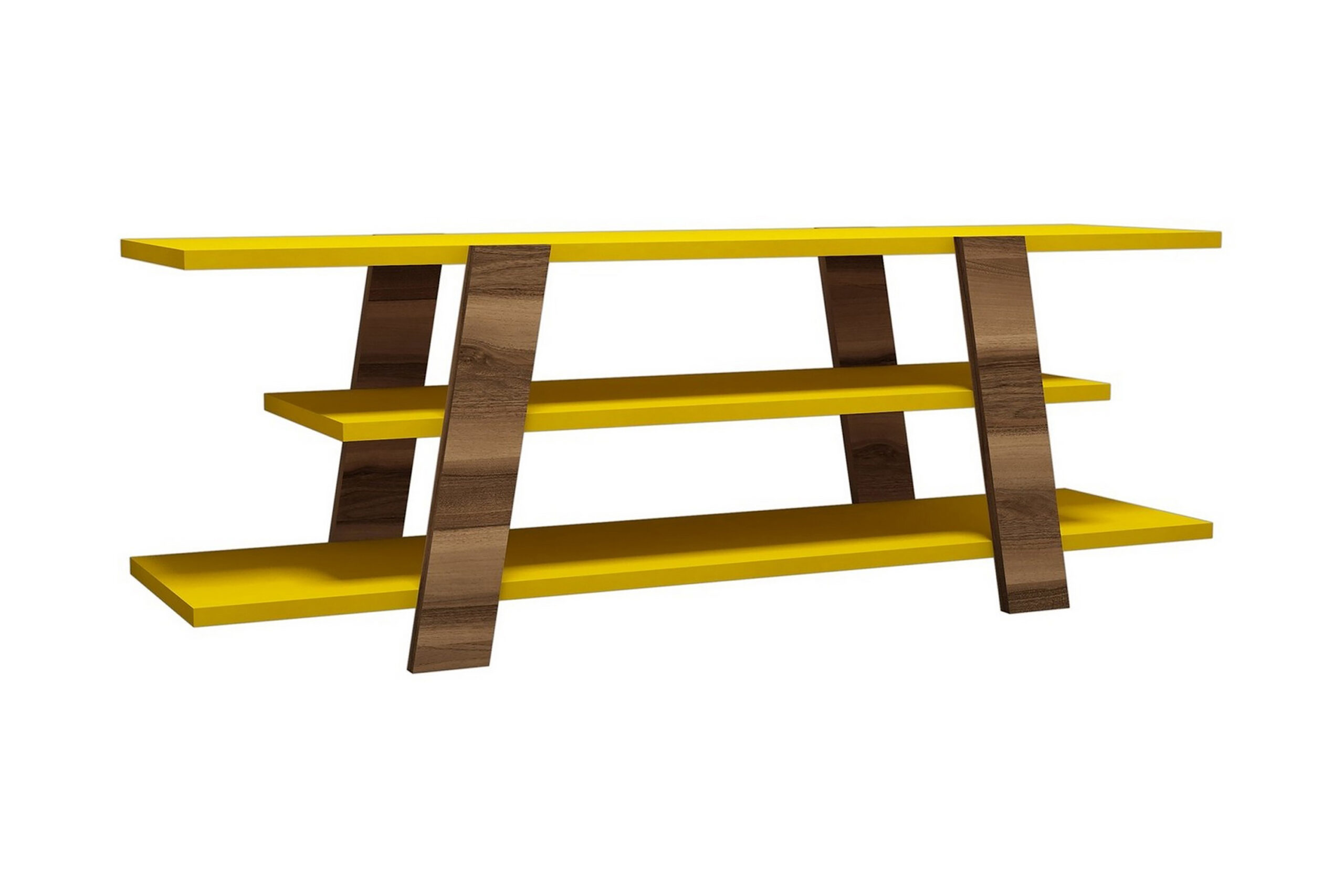 TV-taso Amtorp 120 cm - Ruskea/Keltainen