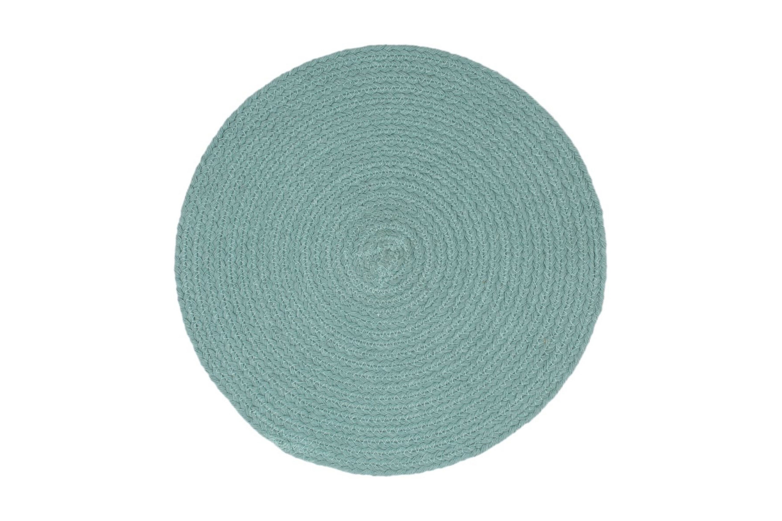 Tabletit 6 kpl kuvioton vihreä 38 cm pyöreä puuvilla - Vihreä