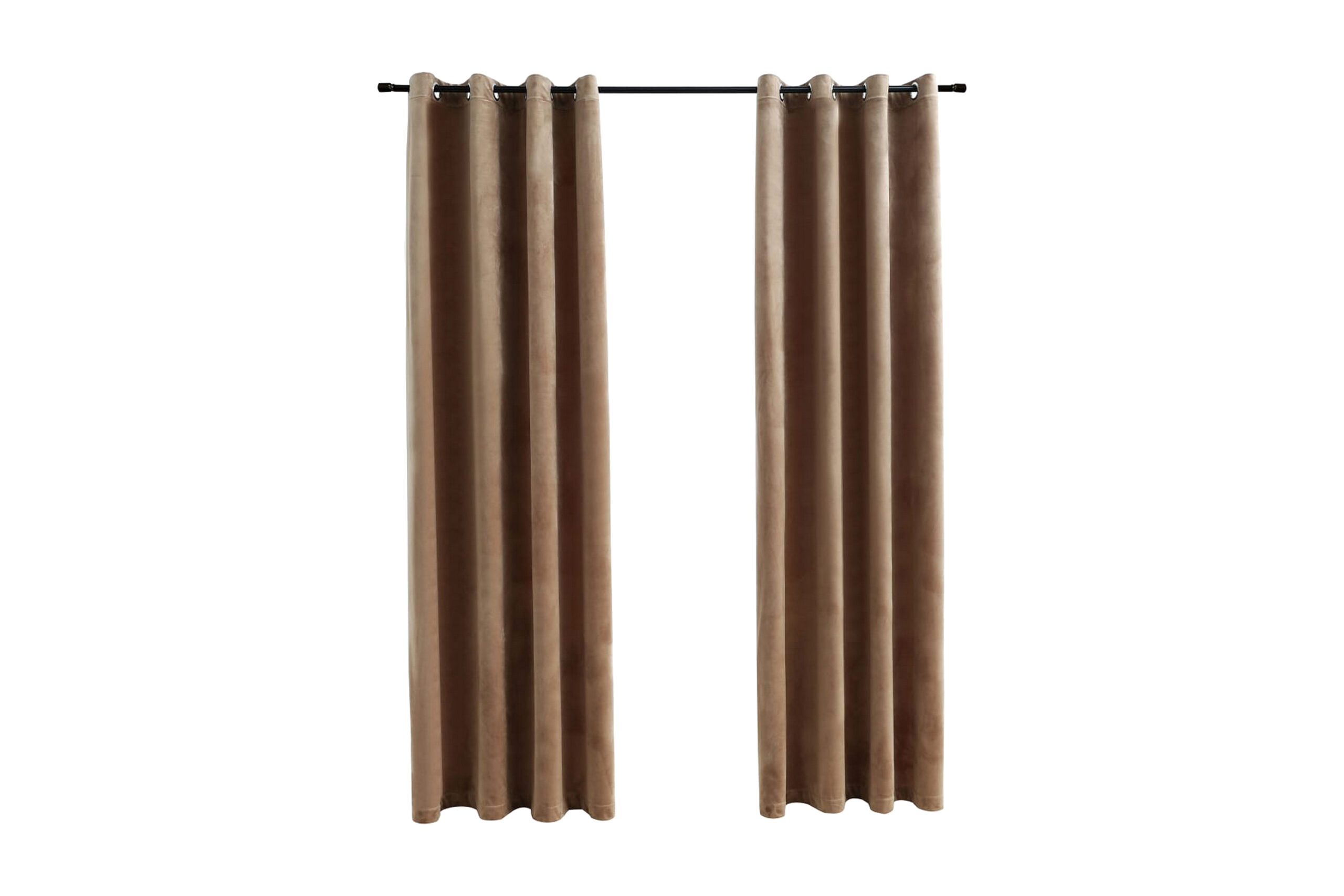Pimennysverhot renkailla 2 kpl sametti beige 140x245 cm - Beige