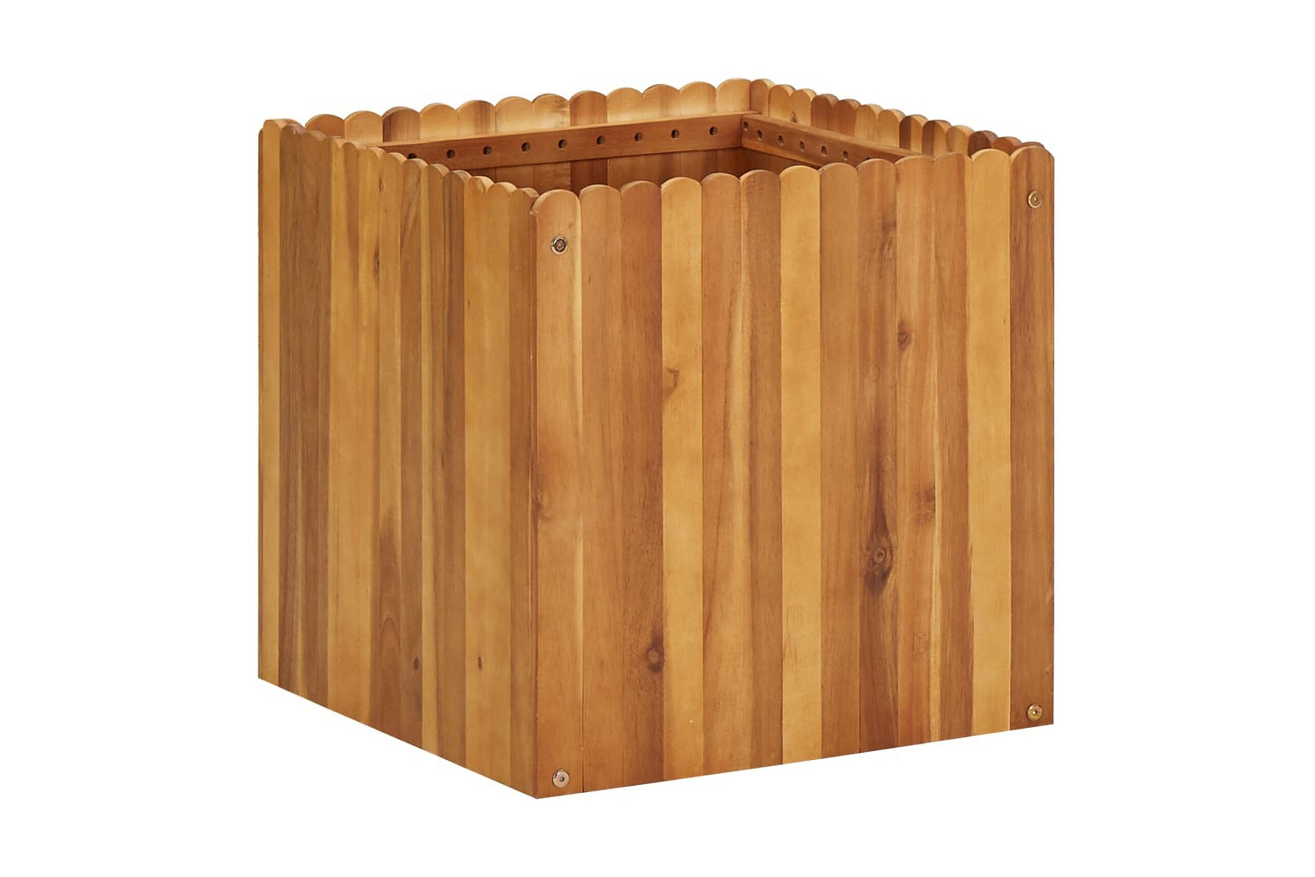 Kukkalaatikko 50x50x50 cm täysi akaasiapuu - Ruskea