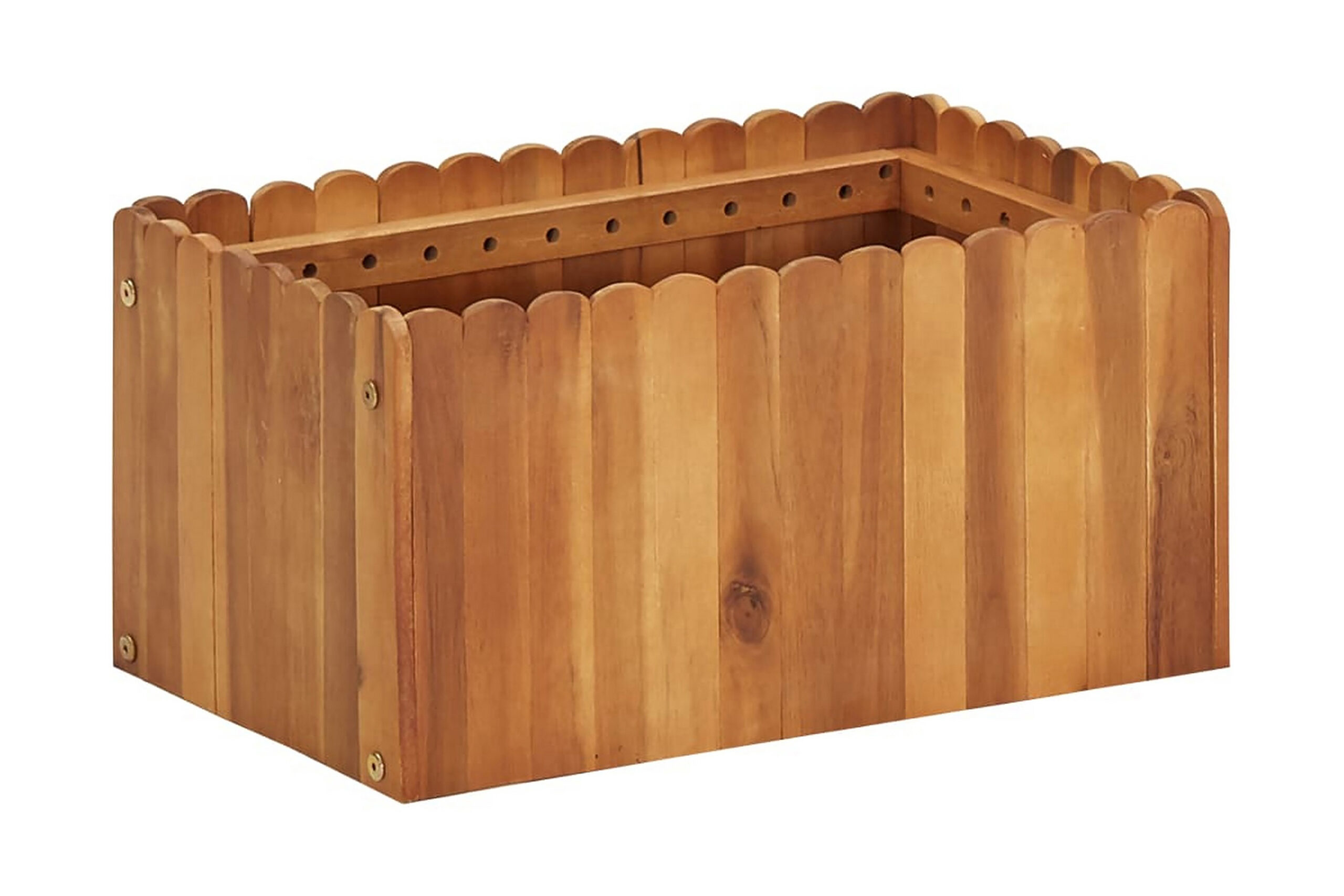 Kukkalaatikko 50x30x25 cm täysi akaasiapuu - Ruskea