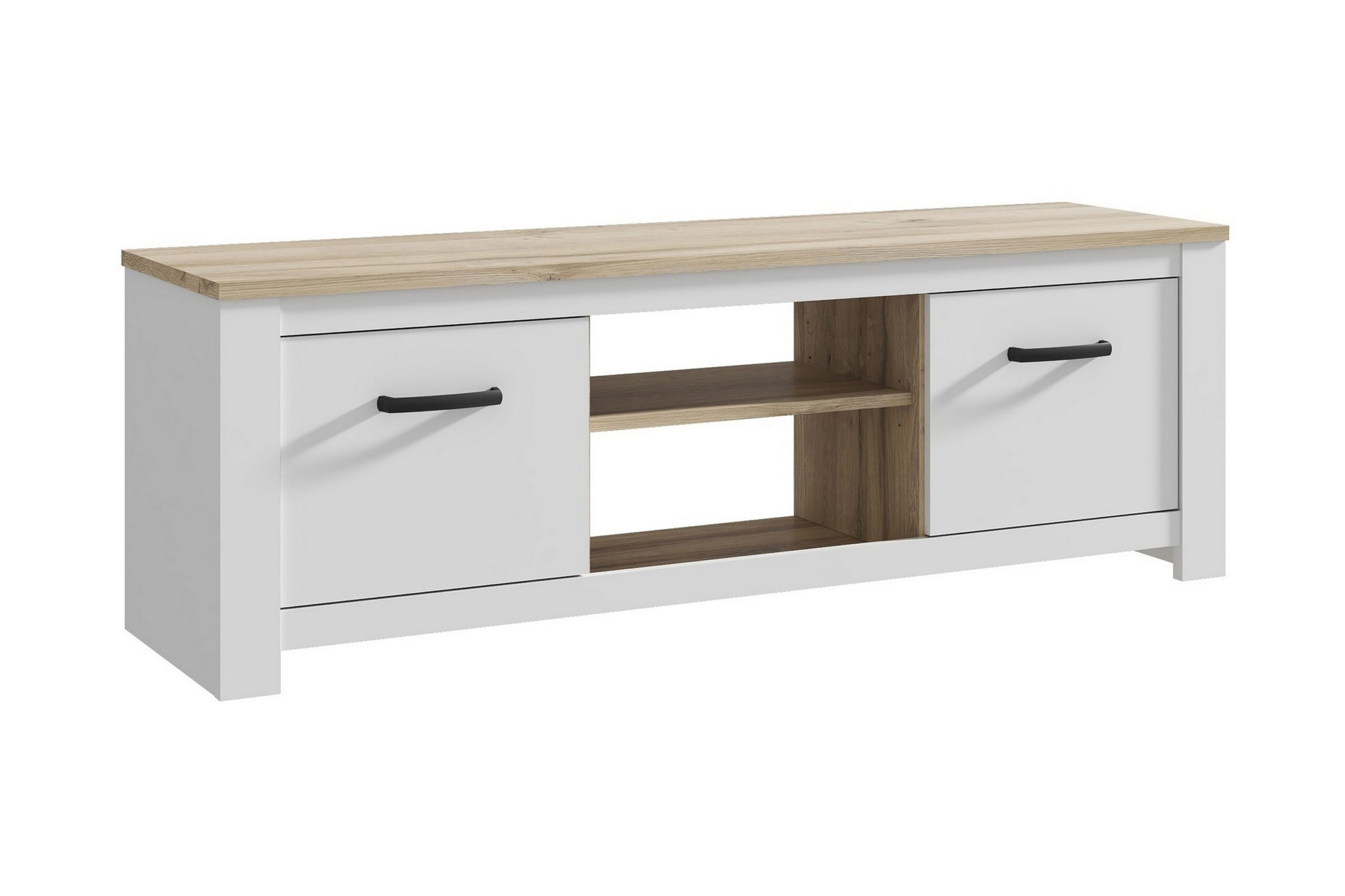 TV-taso Luxted 161 cm - Valkoinen/Ruskea