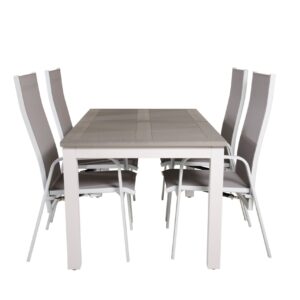 Ruokailuryhmä Albany Jatk 152cm 4 Copacabana tuolia - Valkoinen