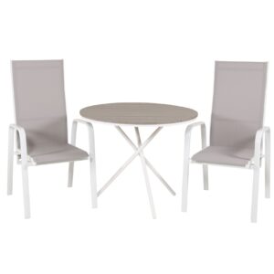 Parvekeryhmä Parma Pyöreä 90 cm 2 Copacabana tuolia - Ruskea/Valkoinen