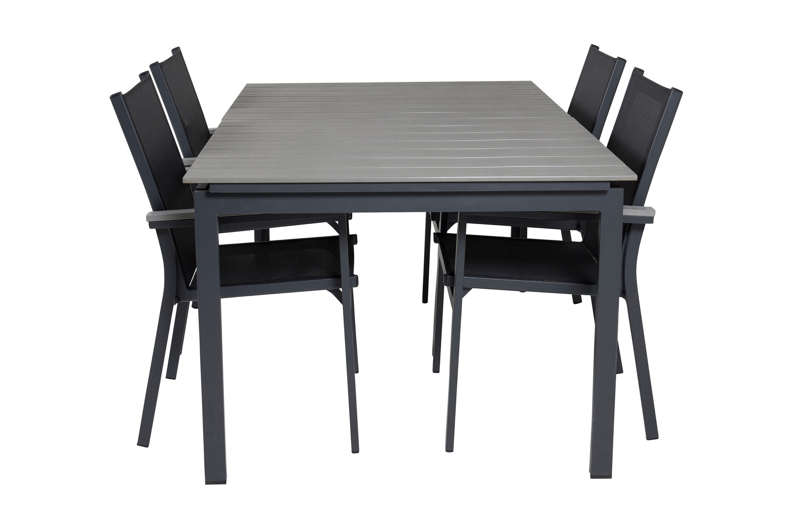 Ruokailuryhmä Levels Jatk 160 cm 4 Parma tuolia - Musta/Harmaa