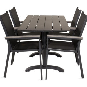 Ruokailuryhmä Denver 120 cm 4 Parma tuolia - Musta