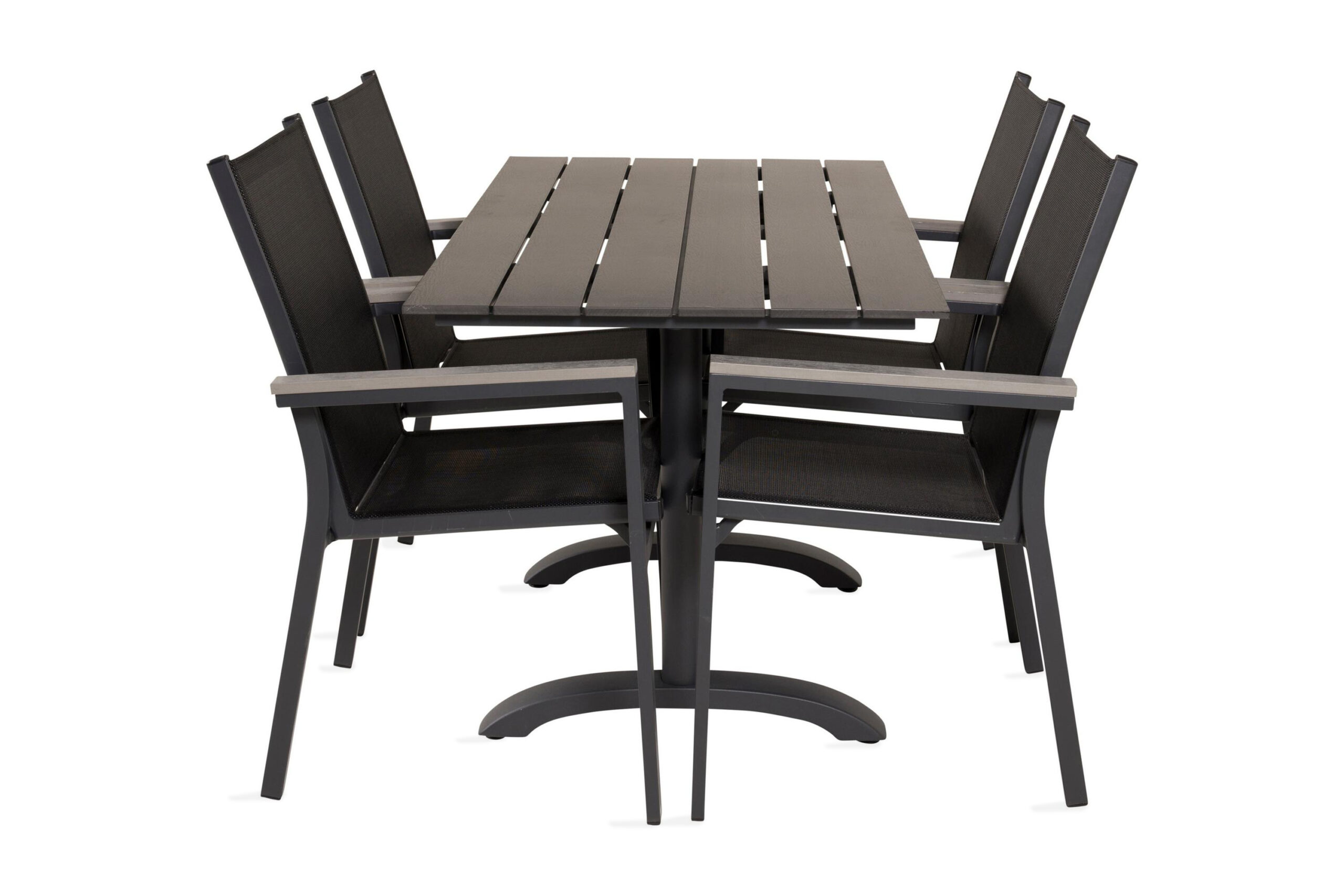 Ruokailuryhmä Denver 120 cm 4 Parma tuolia - Musta