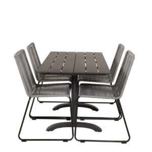 Ruokailuryhmä Denver 120 cm 4 Lindos tuolia - Musta