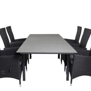 Ruokailuryhmä Levels Jatkettava 160 cm 6 Padova tuolia - Luonnonväri