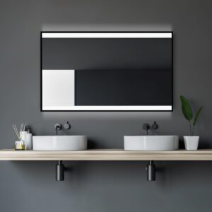 Kylpyhuonepeili Almunge 70 cm LED-valaistus - Musta