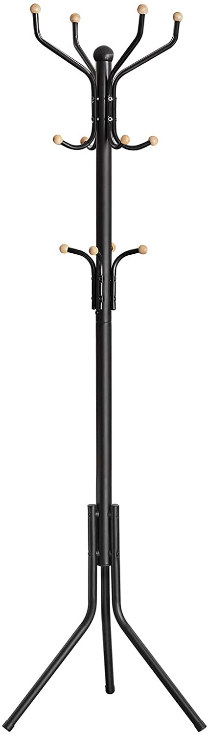 Naulakko 182 cm metallia, musta-tammea